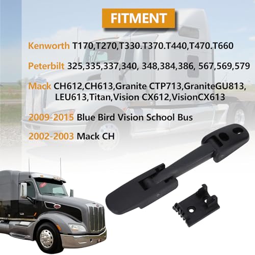 Zyklonix Heavy Duty Hood Latch Kit,LH/RH Universal fit for Kenworth T170 T270 T330 T370 T440 T470 T660/Peterbilt 325,335,337,340,348,384,386,567,569,579/Mack CH/Blue Bird 315-5502&315-5503 - Image 2