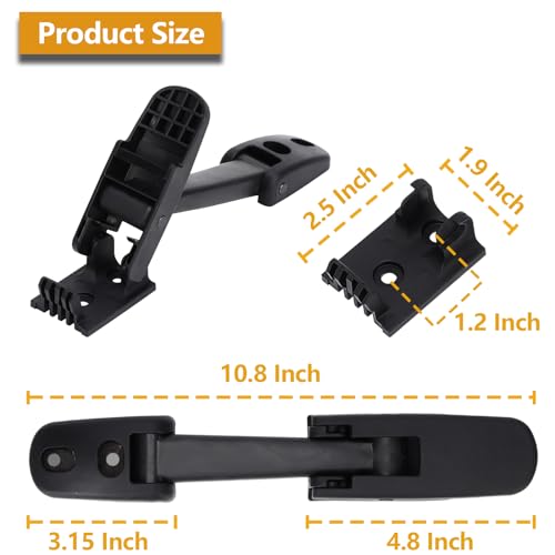 Zyklonix Heavy Duty Hood Latch Kit,LH/RH Universal fit for Kenworth T170 T270 T330 T370 T440 T470 T660/Peterbilt 325,335,337,340,348,384,386,567,569,579/Mack CH/Blue Bird 315-5502&315-5503 - Image 3