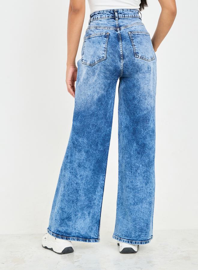 Styli Towel Wash Wide Leg Jeans - Image 4