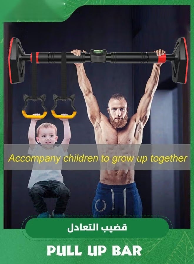 WALALLA Pull Up Bar for Doorway, Strength Training Pullup Bar with Hanging Ring,Chin Up Bar Upper Body Workout Equipment, Home Gym Exercise Fitness Equipment, 96-135cm - Image 2