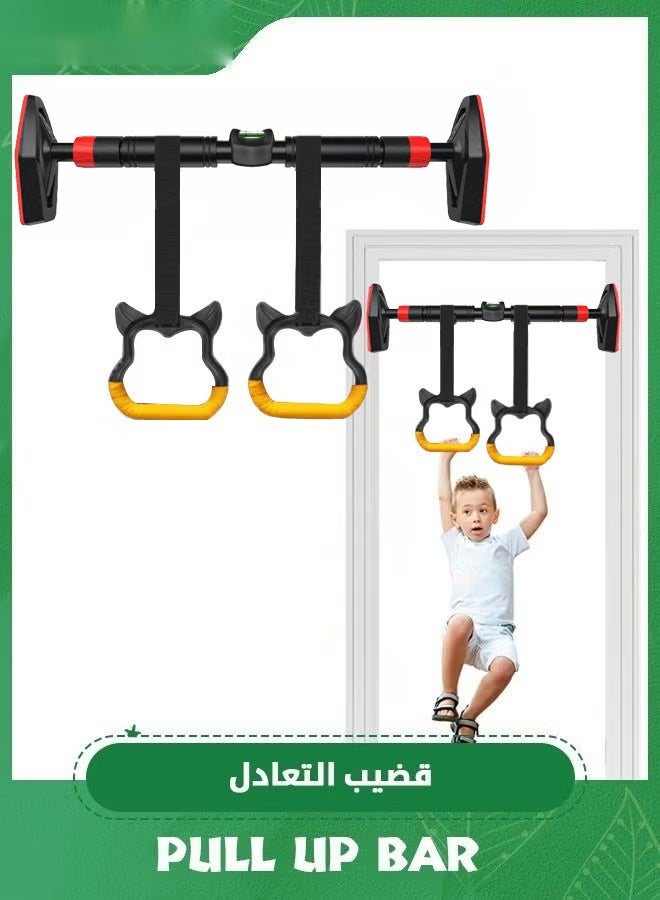 WALALLA Pull Up Bar for Doorway, Strength Training Pullup Bar with Hanging Ring,Chin Up Bar Upper Body Workout Equipment, Home Gym Exercise Fitness Equipment, 96-135cm - Image 1