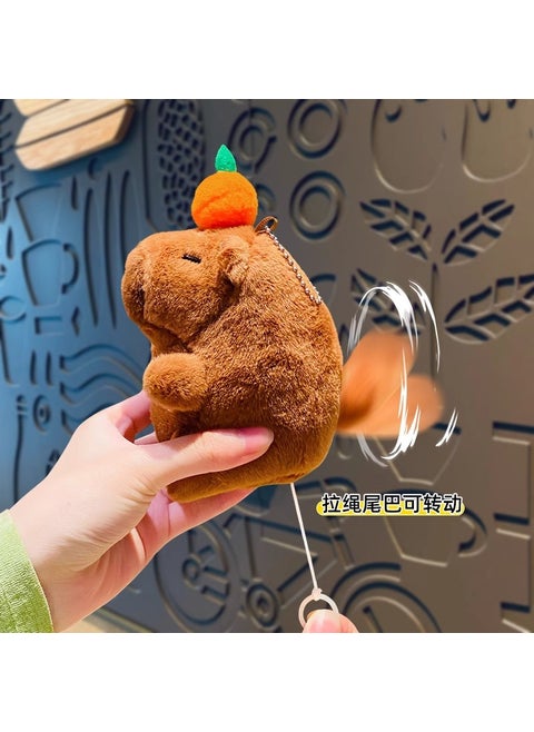 Cute Cartoon Plush Persimmon Keychain Charm Plush Persimmon Wagging Tail Kabibala