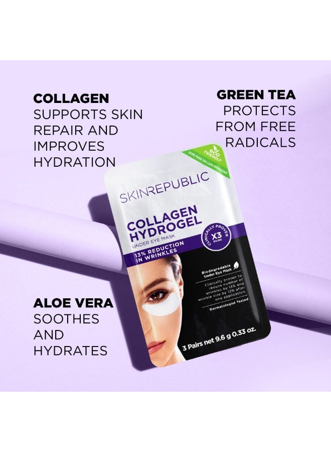 سكين ريبابلك لصقات هيدروجيل بالكولاجين لمنطقة تحت العين (عبوة 10 قطع) – قناع عين بخلاصة الشاي الأخضر والألوفيرا، يساعد على تقليل مظهر التجاعيد والانتفاخ والهالات الداكنة، يرطب البشرة ويدعم تجديدها ويحميها من العوامل البيئية الضارة. - Image 3