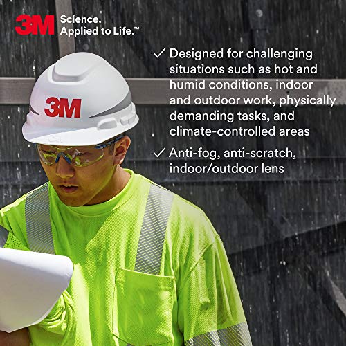 3M Safety Glasses, Solus 1000 Series, ANSI Z87, Scotchgard Anti-Fog, Indoor/Outdoor Grey Lens, Blue/Black Frame - Image 4