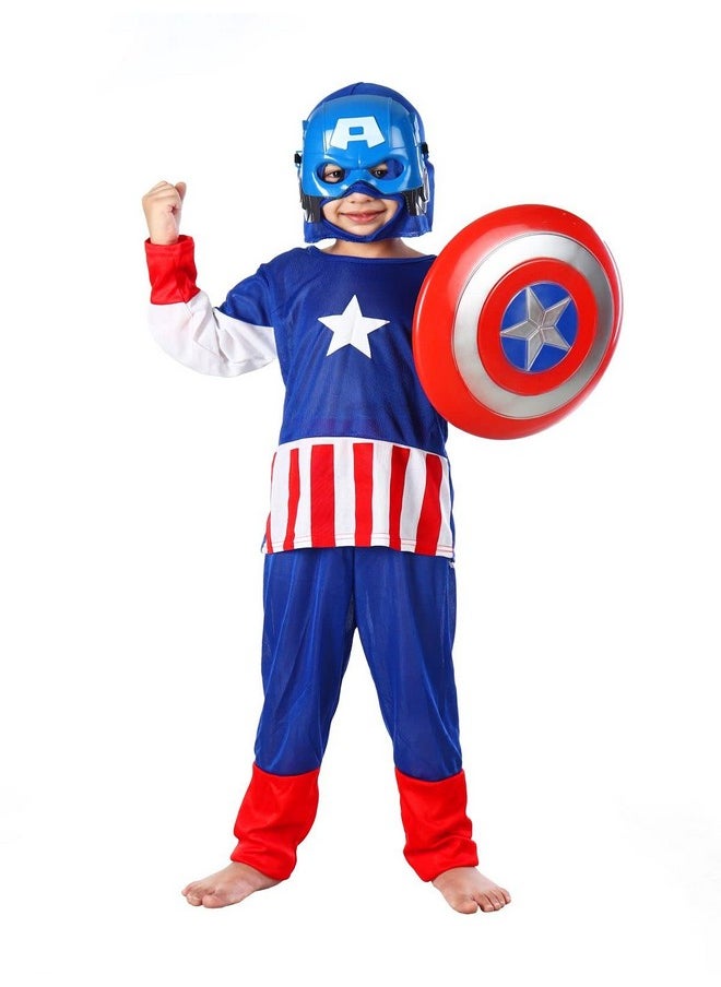 BookMyCostume - BookMyCostume American Superhero Kids Fancy Dress Costume - Standard 5-6 years - Image 1
