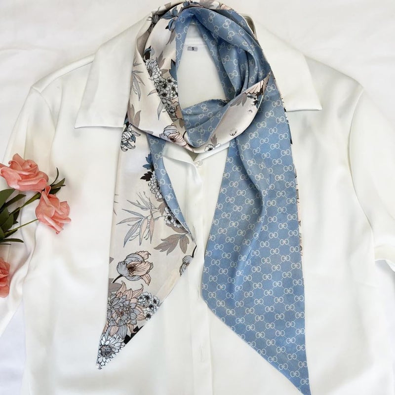 FONYVE Silk Head Scarf for Hair Fashion Headwrap for Women Lightweight Neck Tie - Image 4