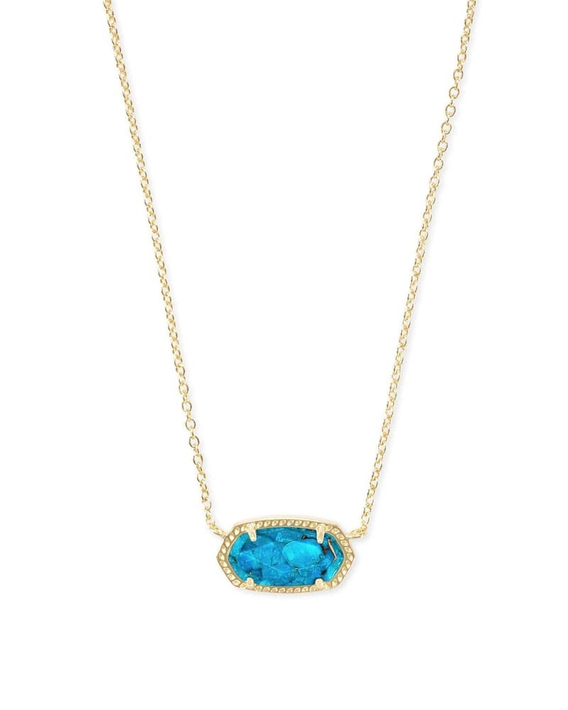 Kendra Scott Elisa Pendant Necklace for Women, Fashion Jewelry, 14k Gold-Plated, Bronze Veined Red Turquoise - Image 1