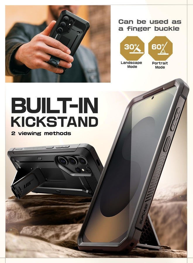 SUPCASE for Samsung Galaxy S25 Ultra Case with Stand (Unicorn Beetle Pro), [2 Front Frames] [Built-in Screen Protector & Belt-Clip] Military-Grade Protection Phone Case for S25 Ultra 6.9 Inch, Black - Image 4