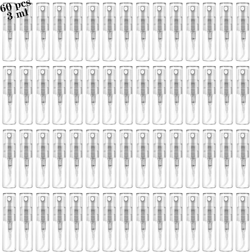 Csdtylh Glass Spray Bottle Atomizer, Refillable Glass Container for Cleaning, Travel, Essential Oils, Perfume - 60 Pcs, 3ml - Image 1