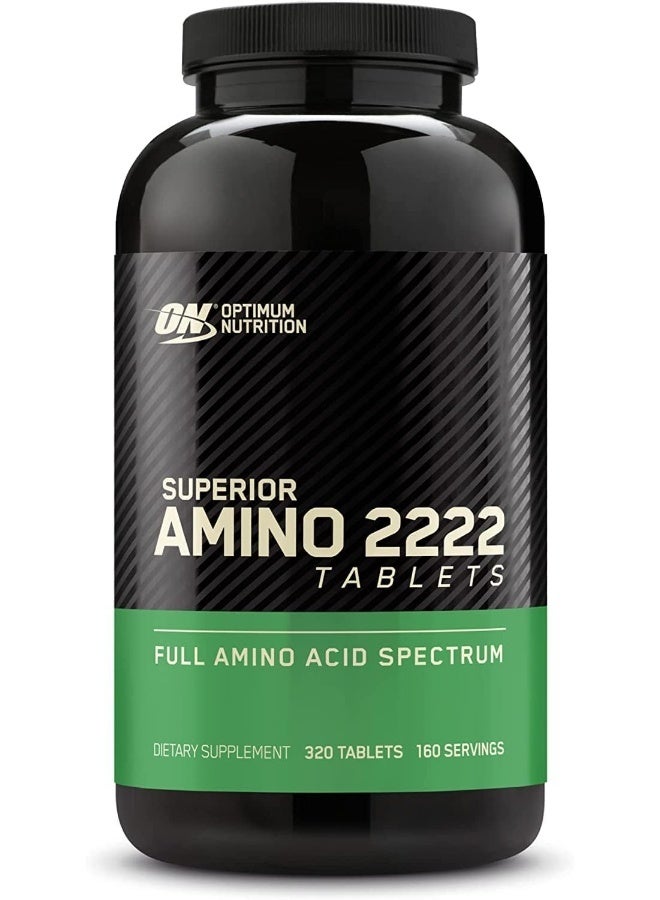 أوبتيموم نيوتريشن أقراص أمينو 2222 متفوقة، أحماض أمينية أساسية كاملة، أحماض أمينية أساسية للحفاظ على أنسجة العضلات - 320 قرصًا - Image 1