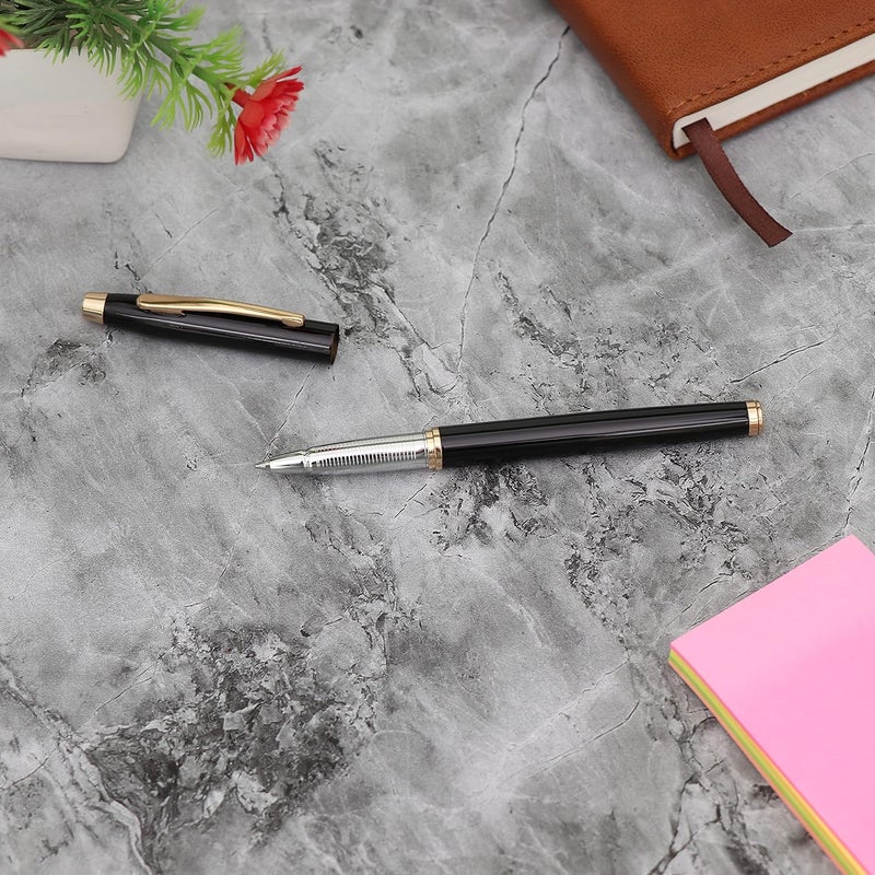 CrownLit Personalised Metal Pen with Name, Logo, Pack of 1 (Gold Black Cap) - Image 3