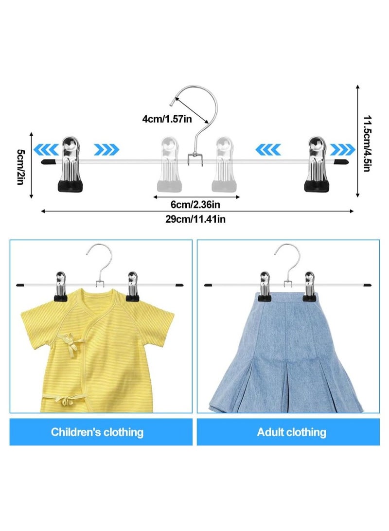 RATSAW 20 Pieces Pants Hangers Multifunctional Space Saving Metal Hangers with Adjustable Hangers Suitable for Skirt Jeans Hangers For Clothing Store Storage Home Clothes Hanging Magic Clothes Hangers Ultra Thin Space Saving Hook - Image 2