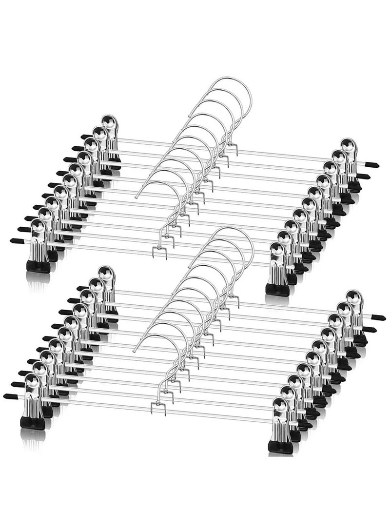 RATSAW 20 Pieces Pants Hangers Multifunctional Space Saving Metal Hangers with Adjustable Hangers Suitable for Skirt Jeans Hangers For Clothing Store Storage Home Clothes Hanging Magic Clothes Hangers Ultra Thin Space Saving Hook - Image 1