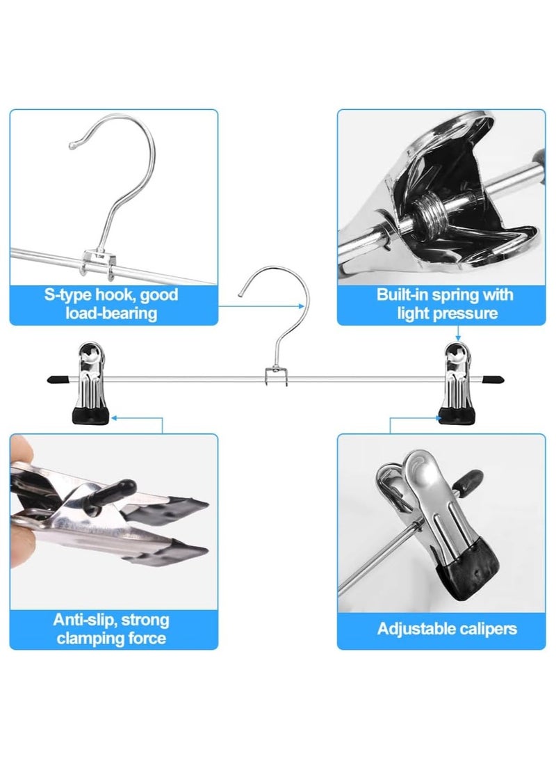 RATSAW 20 Pieces Pants Hangers Multifunctional Space Saving Metal Hangers with Adjustable Hangers Suitable for Skirt Jeans Hangers For Clothing Store Storage Home Clothes Hanging Magic Clothes Hangers Ultra Thin Space Saving Hook - Image 3