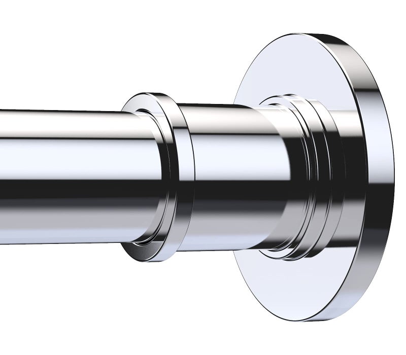 BRIOFOX Industrial Shower Curtain Rod - Rustproof Non-Slip 43-72 Inch 304 Stainless Steel Tension Curtain Rod for Window or Bathroom, Chrome - Image 1