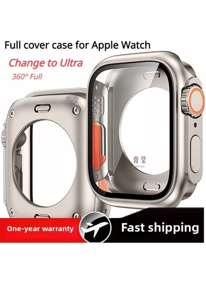Generic - 360 For Apple Xultra Watch Protection Full Package Applicable Shell Waterproof Variable Shell S9 Integrated Iwatchs10 Film Seconds-Color:❣Rose Gold + Orange [waterproof Qingying❣-Dimensions:❣For Apple Iwatch S9/s8/s7(40mm)❣ - Image 1