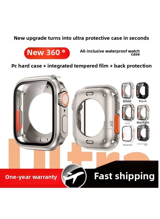 Generic - 360 For Apple Xultra Watch Protection Full Package Applicable Shell Waterproof Variable Shell S9 Integrated Iwatchs10 Film Seconds-Color:❣Rose Gold + Orange [waterproof Qingying❣-Dimensions:❣For Apple Iwatch S9/s8/s7(40mm)❣ - Image 1