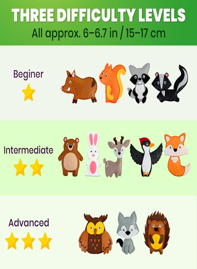 كوكا مجموعة أدوات الخياطة والتطريز للمبتدئين من QUOKKA، مناسبة للأعمار من 4 إلى 8 سنوات، تتضمن 12 حيوانًا بريًا، مجموعة أدوات خياطة أساسية، أعمال فنية ممتعة للأطفال من عمر 6 إلى 8 سنوات، للبنات والأولاد، إبر بلاستيكية، مقص، هدايا للبنات من عمر 6 سنوات فما فوق - Image 5