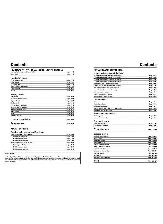 Vauxhall/Opel Mokka Petrol & Diesel (12 - Sept 16) 62 to 66 Haynes Repair Manual  - Image 5