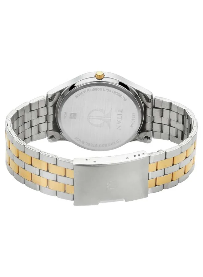 TITAN Men Multifunction Display Watch With Two Toned Stainless steel Strap - 1824BM01