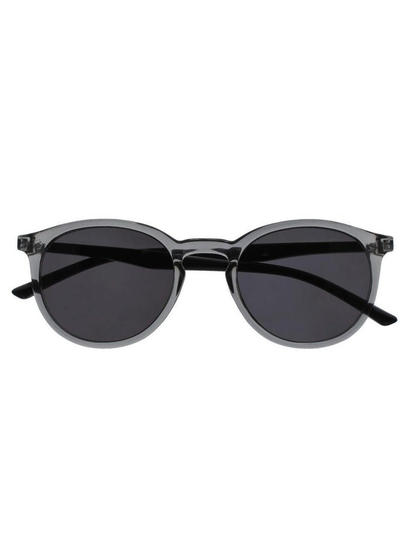 OPULIZE MET Fashion Sunglasses for Women Men - Slim Round Frame - Tinted UV400 Protection Lens - Spring Hinges - Grey Transparent - Image 1