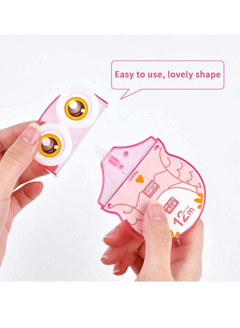 SYOSI Owl Correction Tape   Simple Transparent Candy Color Portable Correction Tape Easy for Students to Correct Errors Correction Tape C ute and Creative Stationery 1pcs 4 color random - Image 2