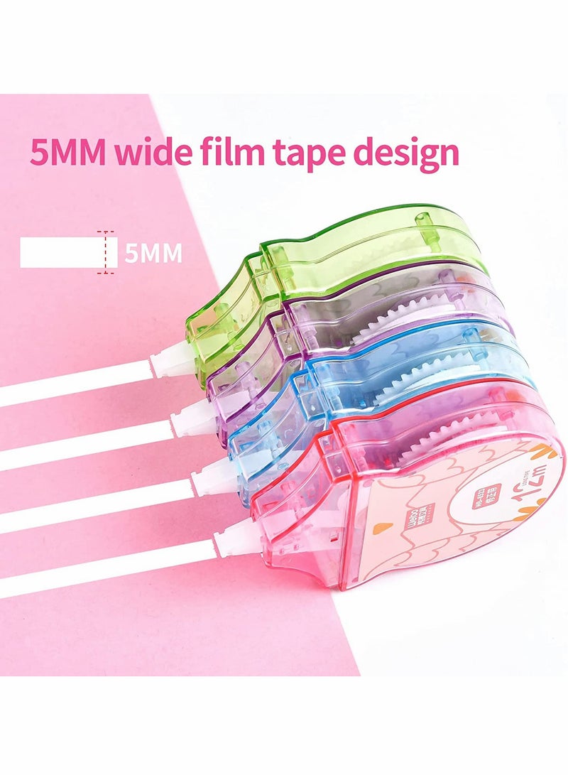 SYOSI Owl Correction Tape   Simple Transparent Candy Color Portable Correction Tape Easy for Students to Correct Errors Correction Tape C ute and Creative Stationery 1pcs 4 color random - Image 4