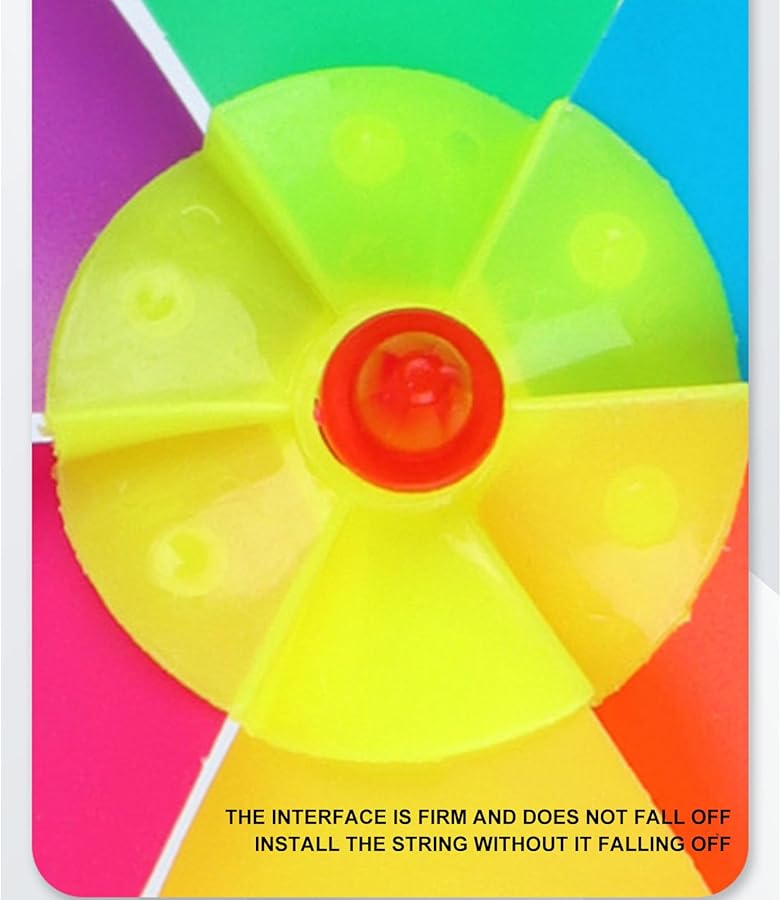 مجموعة ديكور حديقة خارجية نابضة بالحياة من 6 طواحين هواء دوارة على شكل عباد الشمس، مجموعة من 10 قطع مع قضبان خشبية متينة - Image 4