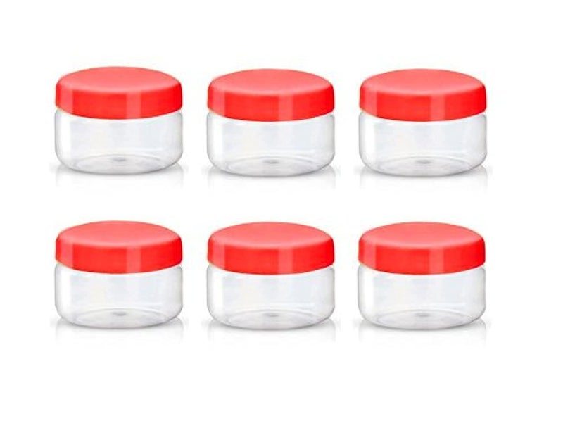 Sunpet J0050 50ml Small Plastic Food Storage Canisters Red Pack of 6
