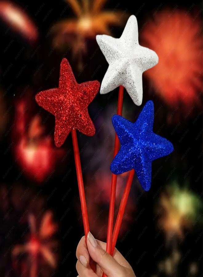 AUOCATTAIL 4th of July Puffy Glitter Star Decoration Red White Blue Star for Memorial Day National Day National Day Americana Independence Day Home Decor Party Table Centerpieces - Image 5