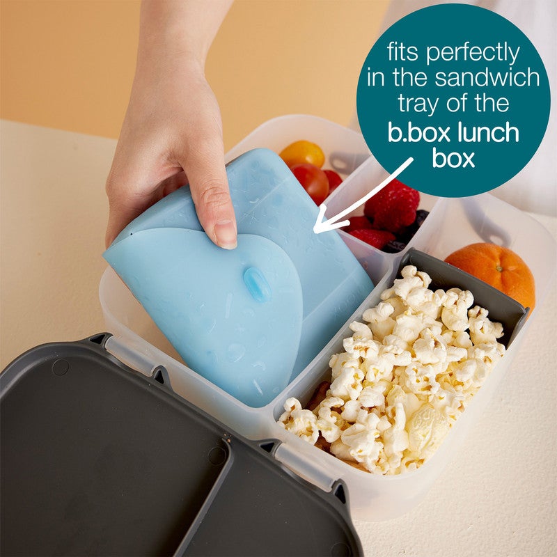 b.box NEW Silicone Sandwich Pocket | Reusable Silicone Pouch, Bento Box Divider | Fits in Lunch Box | Microwave, Freezer & Dishwasher Safe | Food Meal Prep Storage Container (Ages 3+, Forest) - Image 3