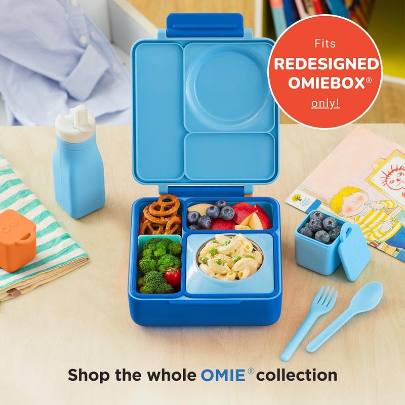 Omie OmieBox Reusable Silicone Water Bottle - 8.7 oz, Straw Top, BPA-Free & Phthalate-Free, Leak-Proof (Blue) (OmieBox Sold Separately) - Image 5