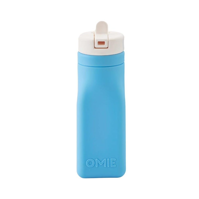 Omie OmieBox Reusable Silicone Water Bottle - 8.7 oz, Straw Top, BPA-Free & Phthalate-Free, Leak-Proof (Blue) (OmieBox Sold Separately) - Image 1
