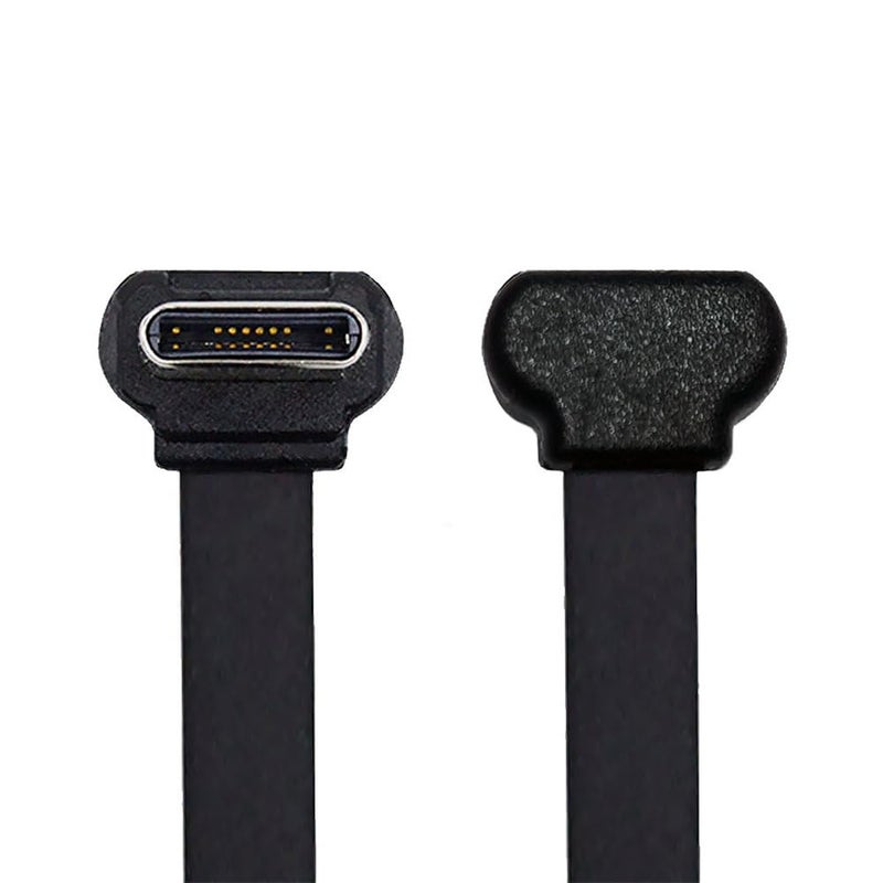 كابل بيانات USB2.0 قصير من xiwai بطول 7.87 بوصة، مسطح فائق النحافة، USB-C من نوع C إلى USB-C، موصل بزاوية بقدرة 65 واط شحن سريع لأجهزة الكمبيوتر المحمول والتابلت والهاتف، 20 سم - Image 1