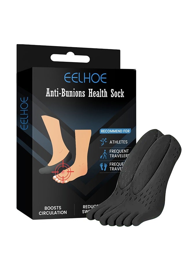 إيلهو جوارب ضغط تقويمية بخمسة أصابع، جوارب للعناية بالقدم، العناية بالكعب، تخفيف آلام الكعب، جوارب دافئة وجيدة التهوية للعناية بالقدم - Image 1