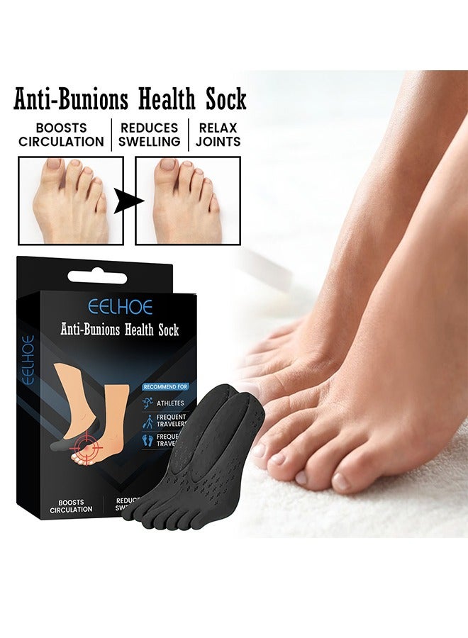 إيلهو جوارب ضغط تقويمية بخمسة أصابع، جوارب للعناية بالقدم، العناية بالكعب، تخفيف آلام الكعب، جوارب دافئة وجيدة التهوية للعناية بالقدم - Image 2