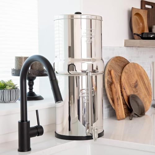 Berkey Royal Berkey GravityFed Water Filter System with 2 Black Berkey Elements Plus Deluxe 10 Stainless Steel Berkey Water View Spigot - Image 1