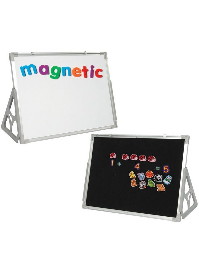 Constructive Playthings 3 'N 1 Magnetic Write And Wipe Reversible Whiteboard And Felt Board For Toddlers With Stand Classroom Supplies Hands On Learning Hang Or Free Standing Toddler Toys For 3+  - Image 1