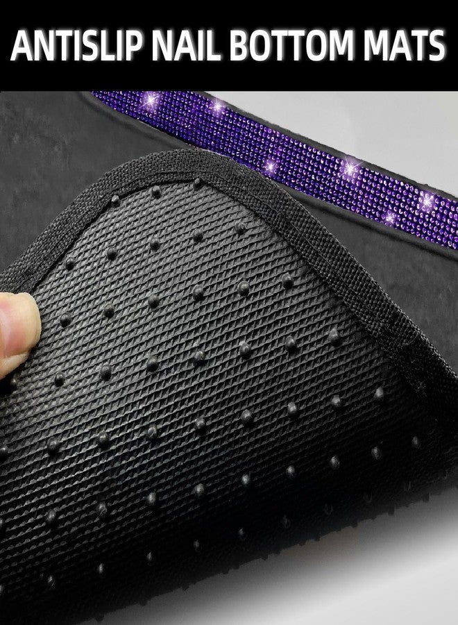 NBTEPEM Purple Violet Bling Car Floor Mats Full Set, Universal Fit Most Cars,SUV, Trucks, 4 pcs Sparkle Glitter Diamond Carpet for Women Girls with Anti-Slip Pad (Purple Violet Diamond) - Image 5