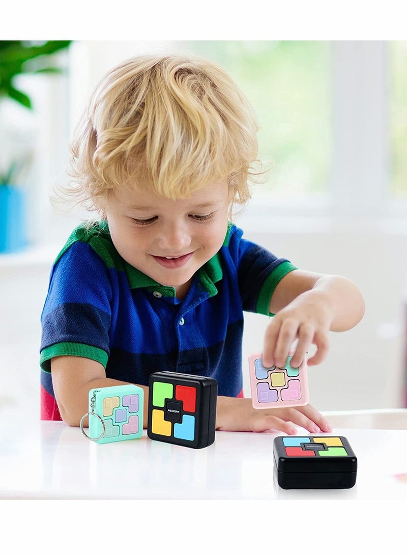 4 Pcs Memory Game Toys Fun Games for Boys Girls Memory Training Puzzle Toy Electronics Handheld Games Flashing Cube Mini Games Keychains - Image 3