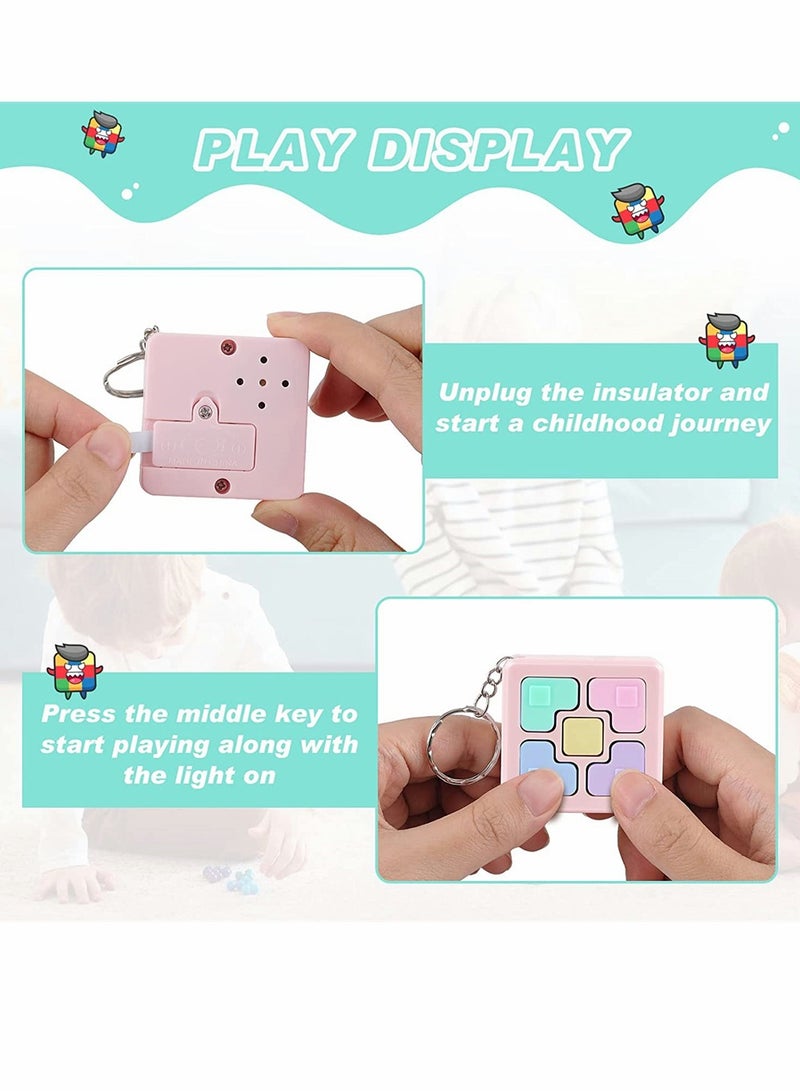 4 Pcs Memory Game Toys Fun Games for Boys Girls Memory Training Puzzle Toy Electronics Handheld Games Flashing Cube Mini Games Keychains - Image 2