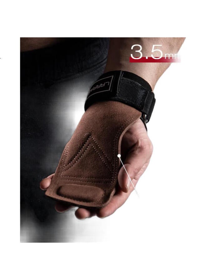 LAURASTAR Laura Star Pull-Up Assist Band, Grip Band, Fitness Gloves, Chin-Up And Deadlift Palm Protector, Wrist Support For Men And Women, Brown - Image 2