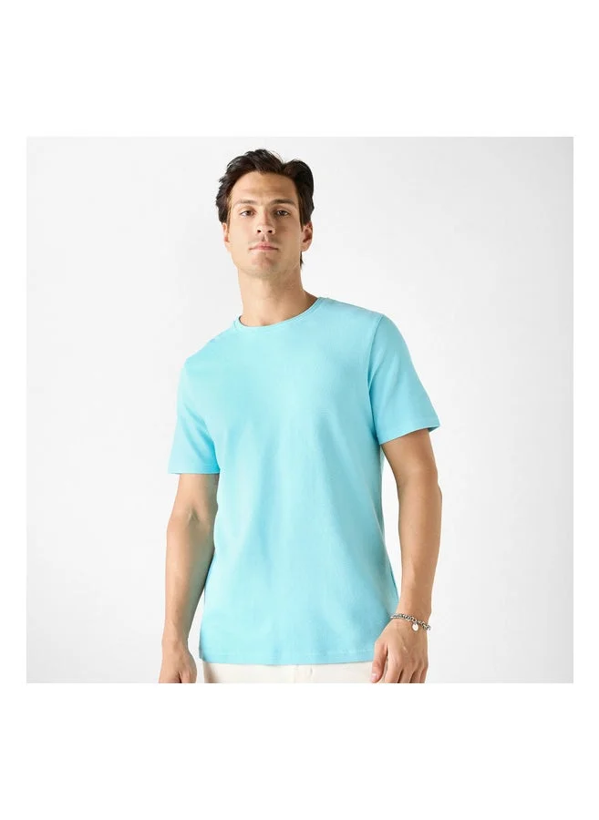 Iconic Textured Crew Neck T-Shirt