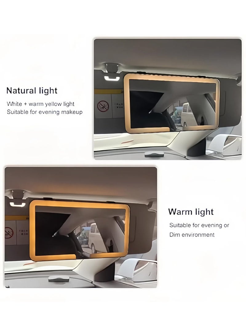 LED Car Makeup Mirror with Touch Control – Rechargeable, Type-C, Adjustable Light – Model NZ-328 - Image 5