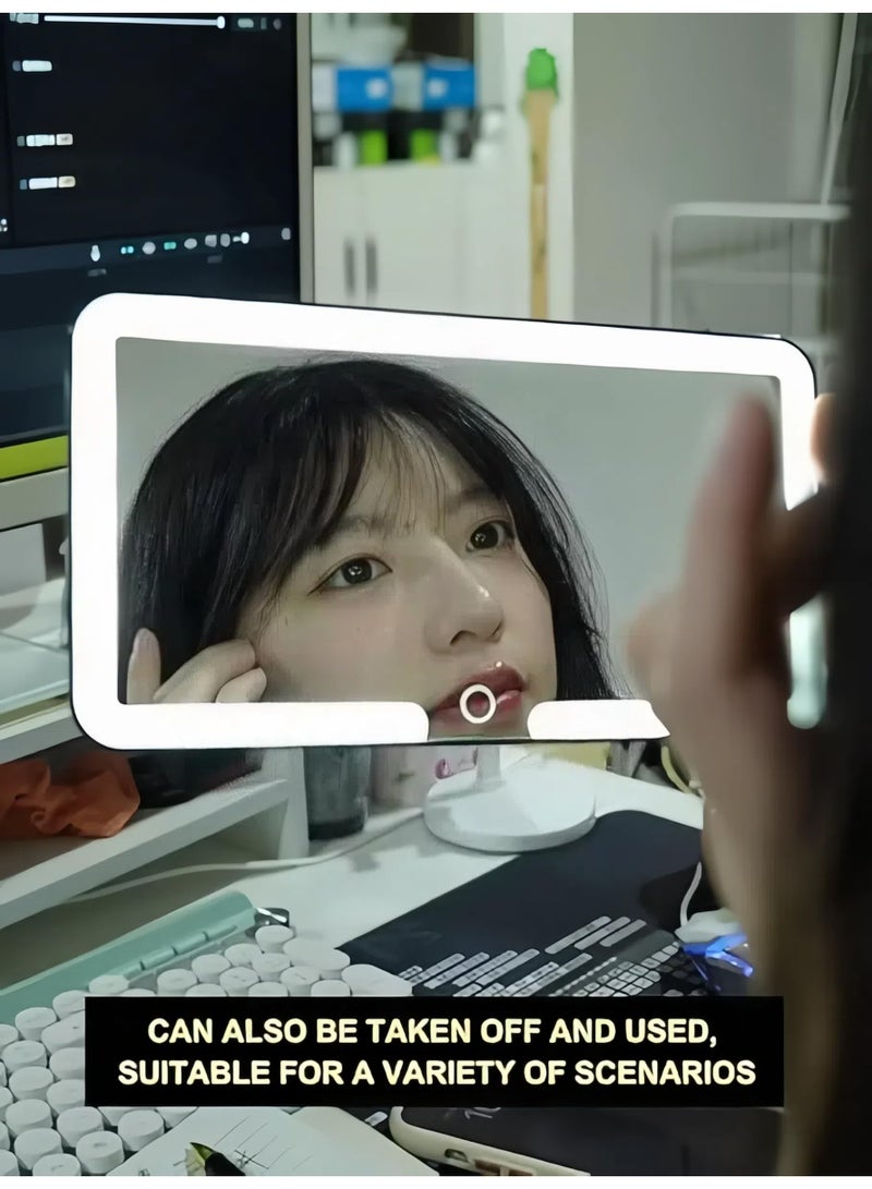 LED Car Makeup Mirror with Touch Control – Rechargeable, Type-C, Adjustable Light – Model NZ-328 - Image 4