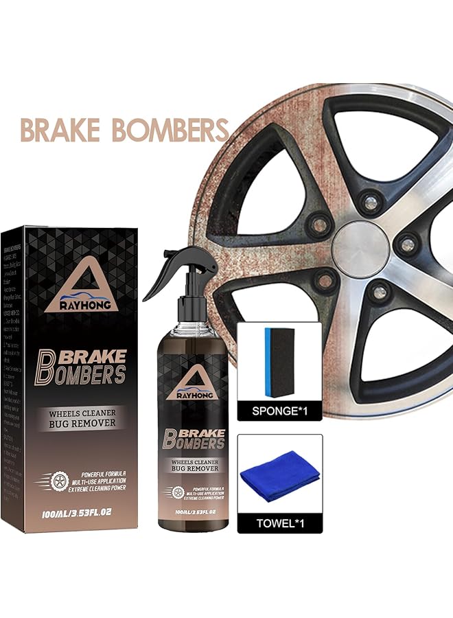 KASTWAVE Brake Bomber Wheel Cleaner, Powerful Non-Acid Truck & Car Wheel Cleaner Spray, Perfect For Cleaning Wheels And Tires, Alloy, Chrome And Painted Wheels, Car Wheel Cleaner - Image 2