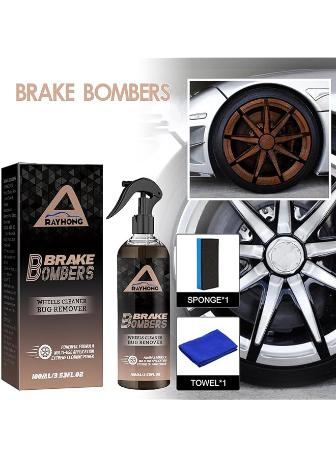 KASTWAVE Brake Bomber Wheel Cleaner, Powerful Non-Acid Truck & Car Wheel Cleaner Spray, Perfect For Cleaning Wheels And Tires, Alloy, Chrome And Painted Wheels, Car Wheel Cleaner - Image 3
