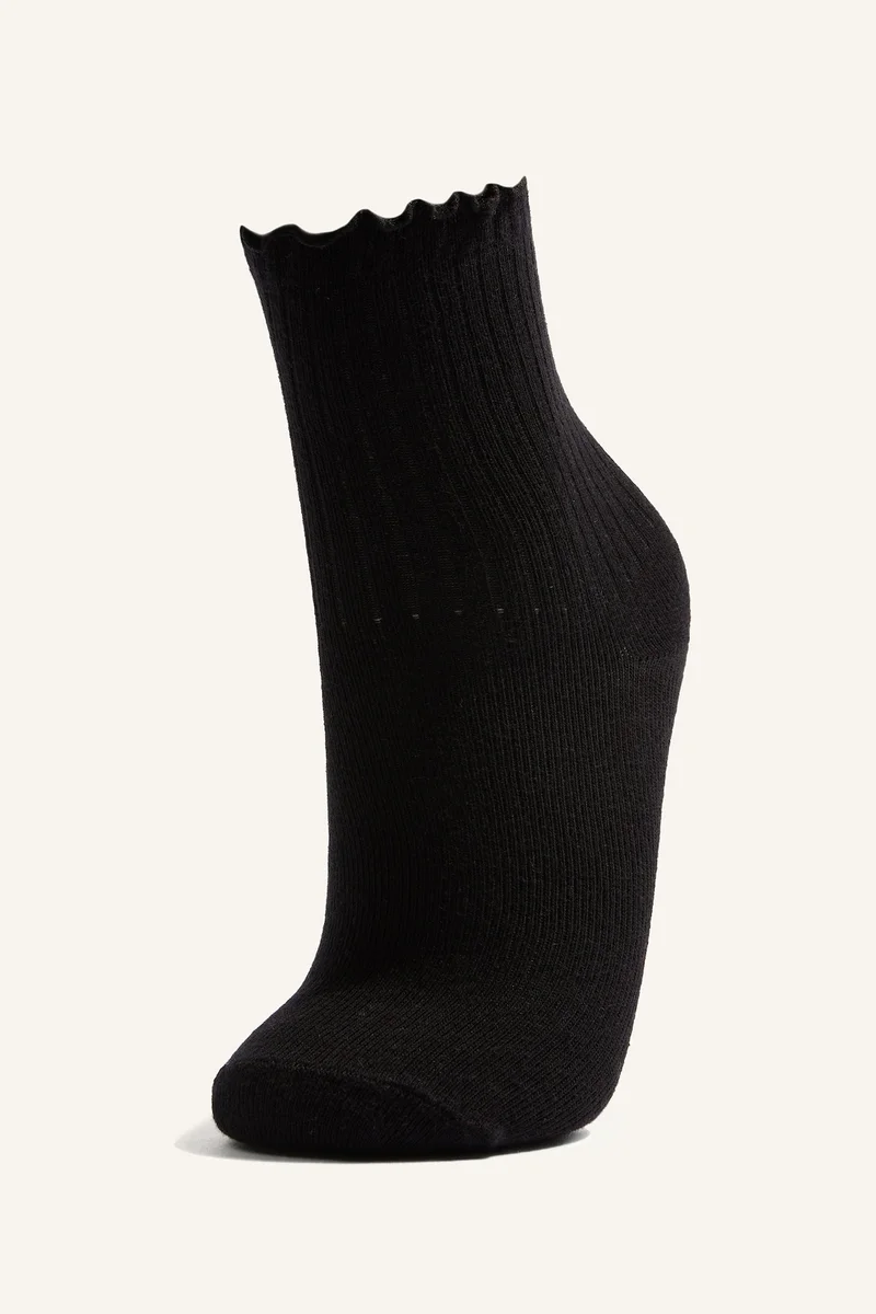 ديفاكتو Girl Ruffled 3 Piece Cotton Long Socks