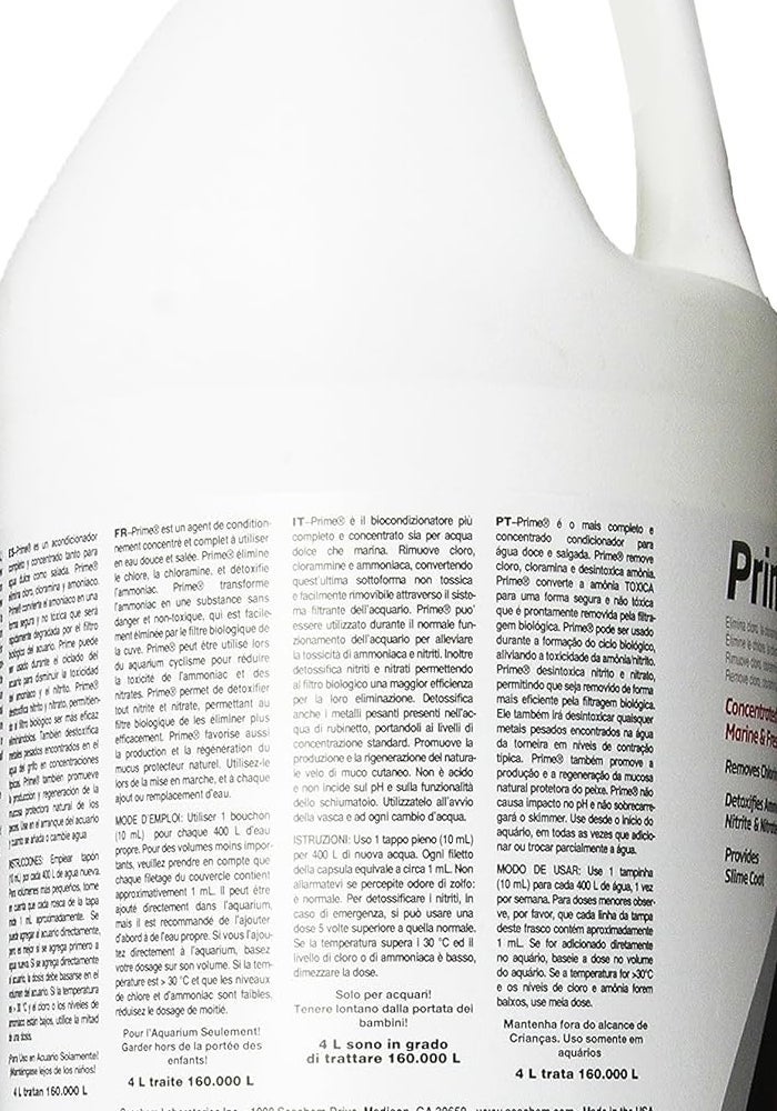 Seachem Prime Fresh and Saltwater Conditioner - 4L Chemical Remover and Detoxifier for Aquariums - Image 3
