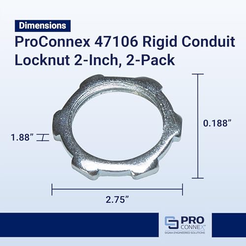 SIGMA ENGINEERED SOLUTIONS ProConnex 2" Rigid Conduit Locknut, 2-Pack - Image 2